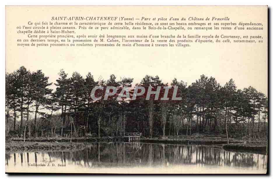 Saint Aubin Chateauneuf CPA Parc et prise d'eau du chateau de Frauville