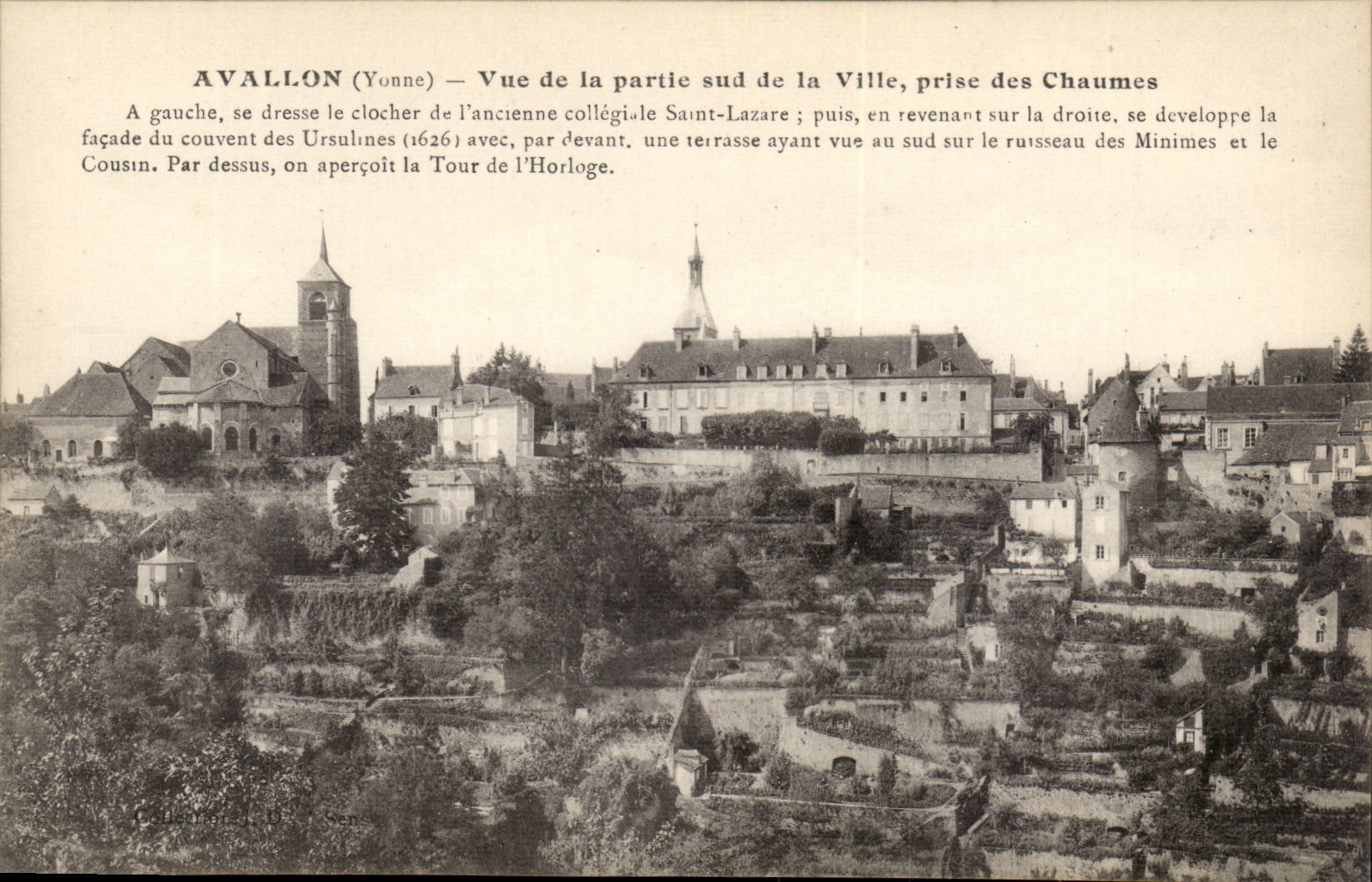 Avallon (Yonne) — Vue de la partie sud de la Ville, prise des Chaumes