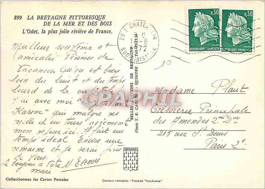 CPM La Bretagne Pittoresque de la Mer et des Bois l'Odet la plus jolie riviere de France  — Back