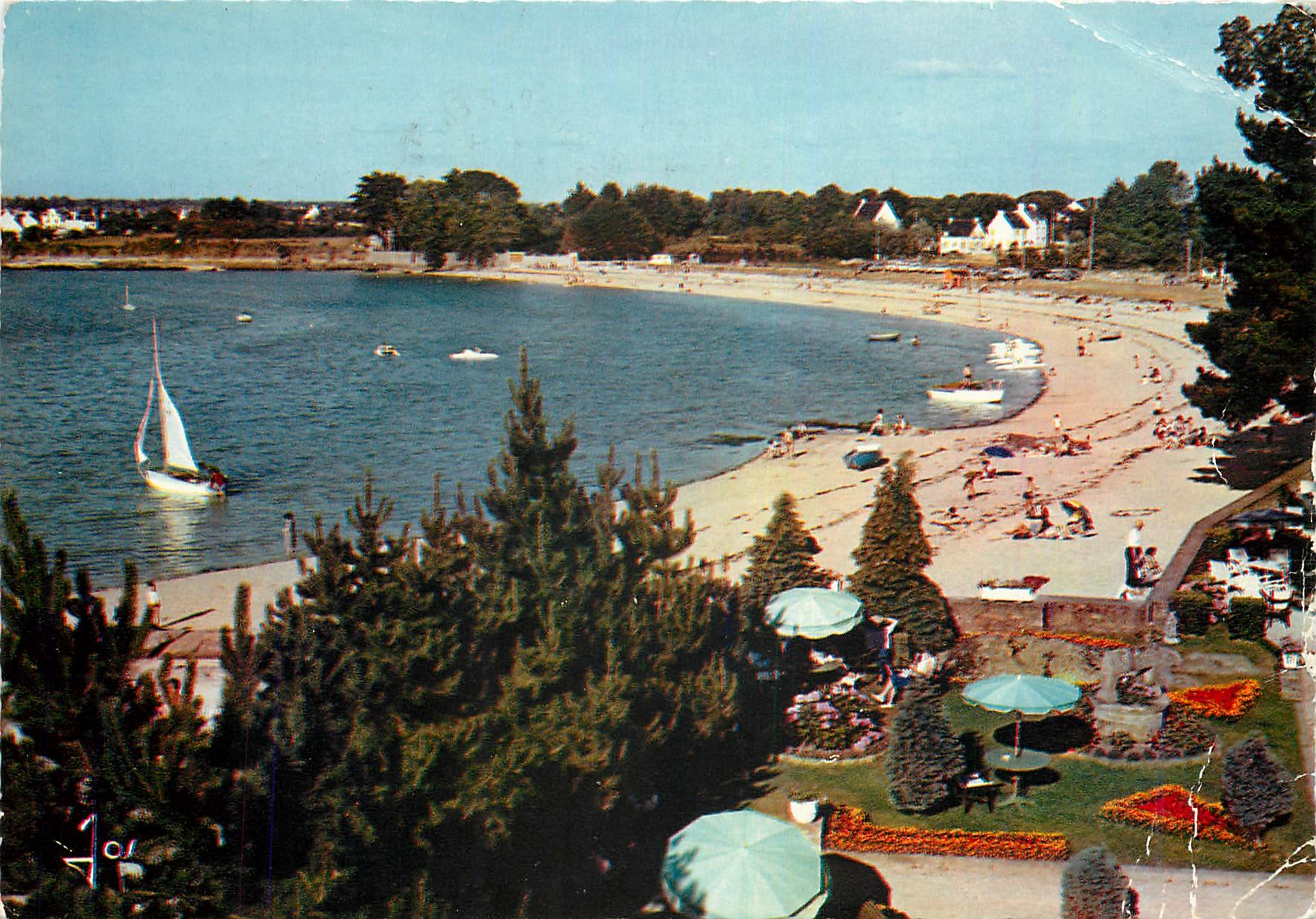 CPM Concarneau le Cabellou Finistere La Plage du Cabellou et le Jardin de la Belle Etoile 