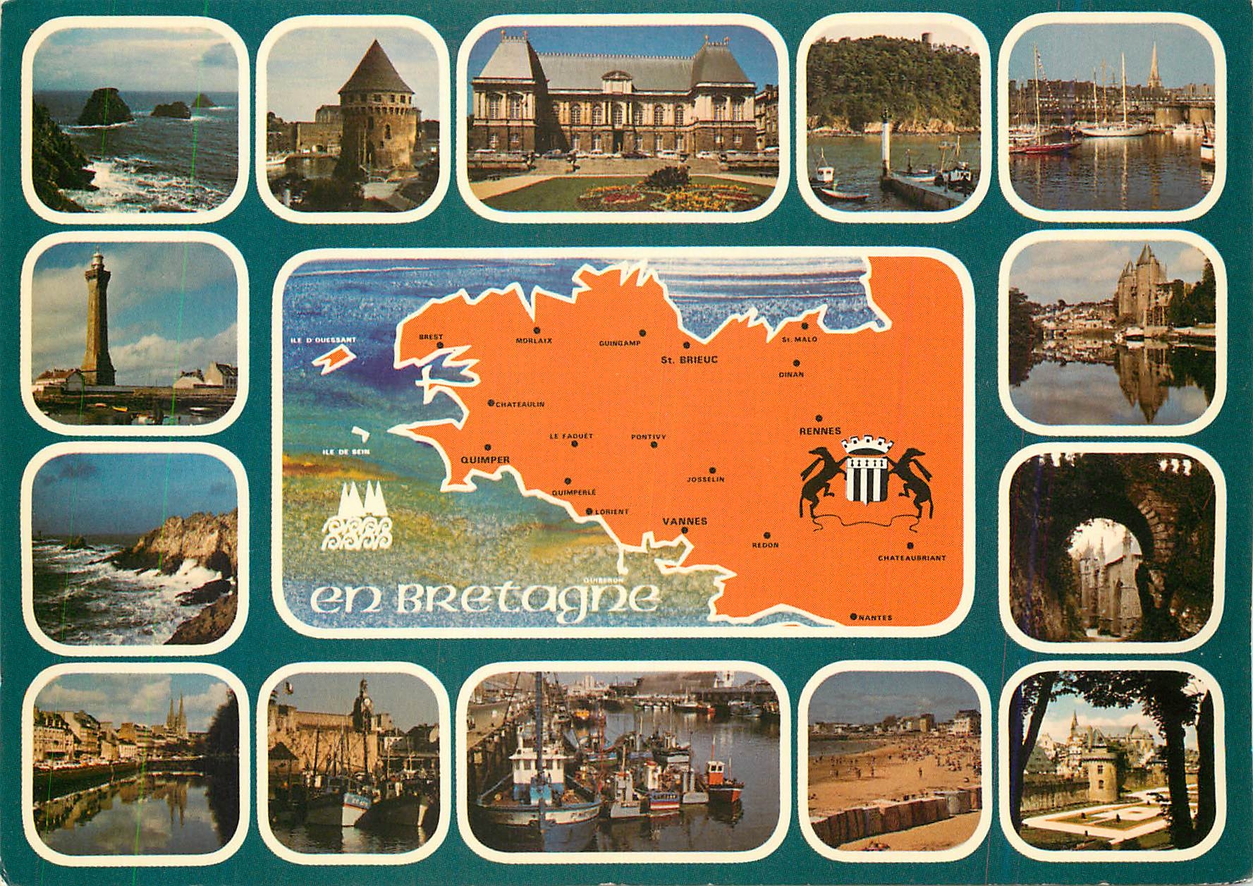 CPM Face a l'Ocean Atlantique La Bretagne 