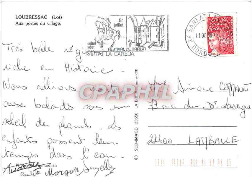 Loubressac (Lot) — Aux portes du village — CPAPHIL 33650 — Rückseite