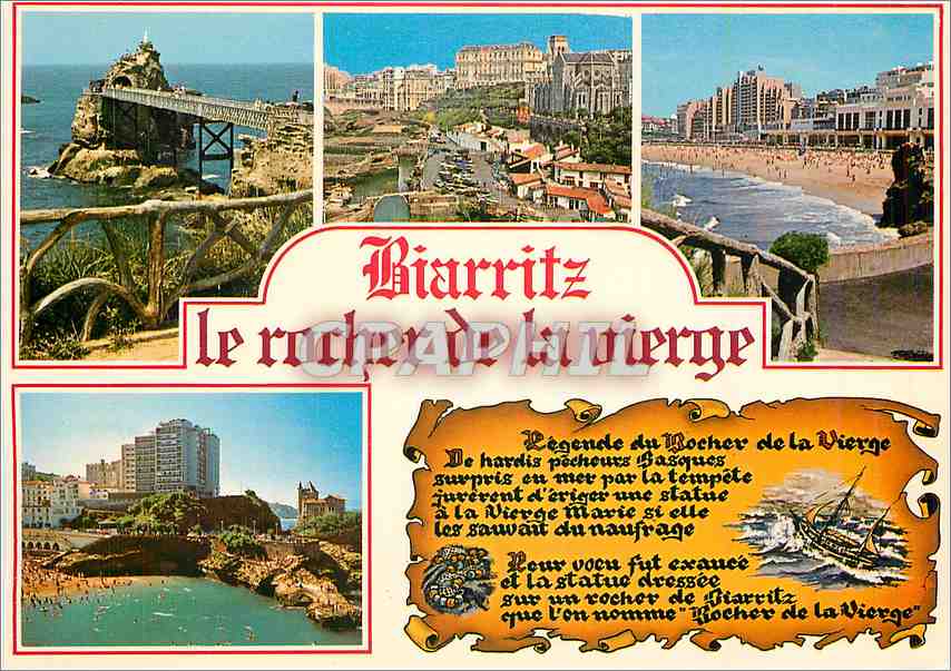 Biarritz le rocher de la vierge — Légende du rocher de la Vierge — Éditions Lavielle, n° 1112
