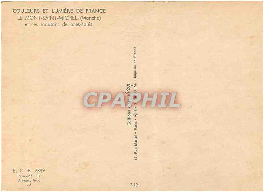 Mont-Saint-Michel — et ses moutons de prés-salés — Éditions Vivon — Verso
