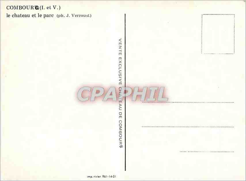 CPM Combourg L et V Le Chateau et le parc  — Rückseite