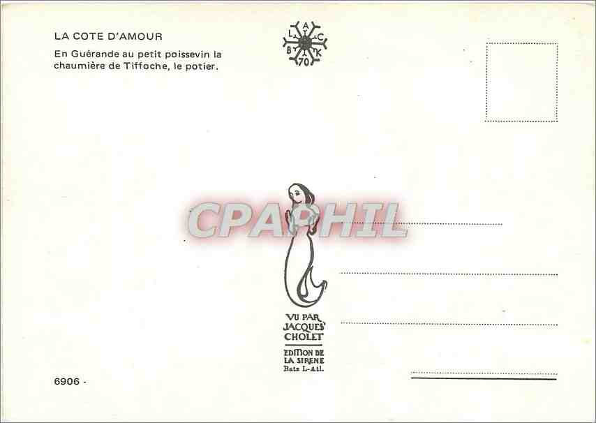 CPM La Cote d'Amour En Guerande au petit poissevin la Chaumiere de Tiffoche le potier  — Rückseite