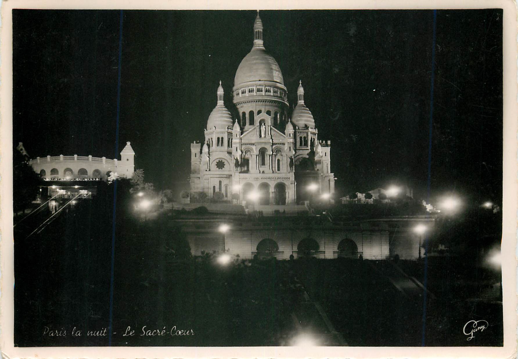 CPM Paris la nuit Le Sacre Coeur 