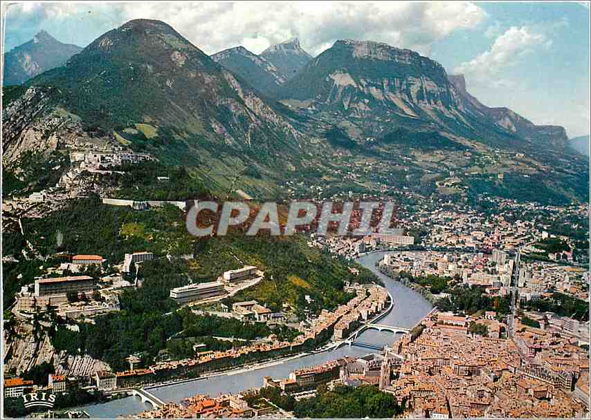 CPM Grenoble Ville olympique Vue aerienne Le Vieux Grenoble 