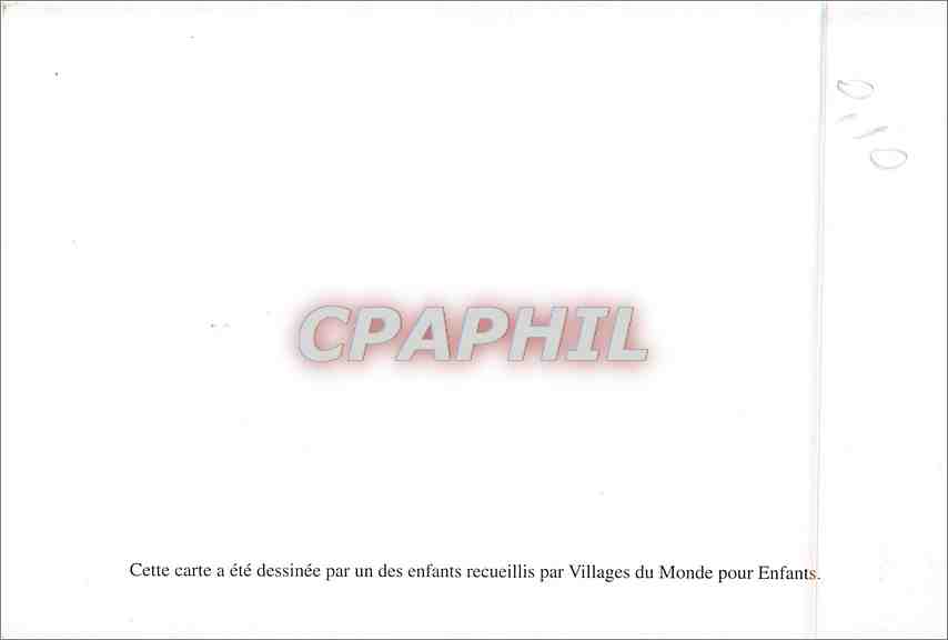 CPM Cette carte a ete dessinee par un des enfants recueillis par Villages du Monde pour Enfants  — Rückseite