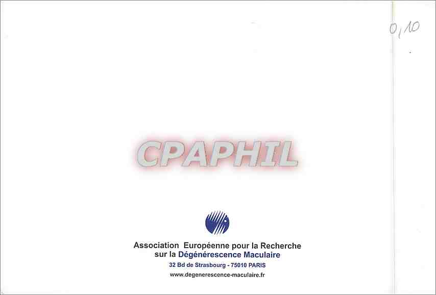 CPM Association Europeenne pour la Recherche sur la Degenerescence Maculaire Bd de Strasbourg  — Verso