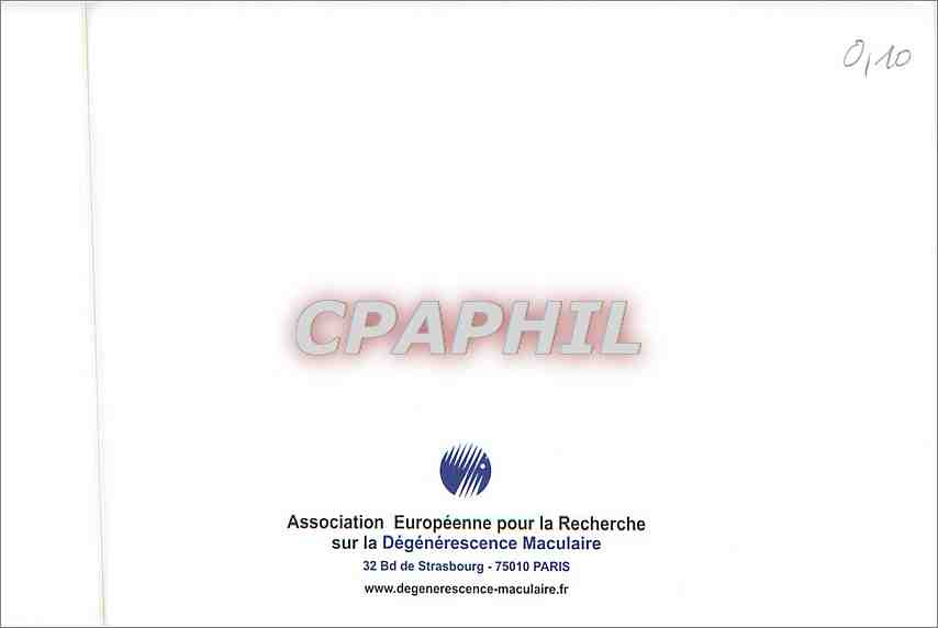 CPM Association Europeenne pour la Recherche sur la Degenerescence Maculaire Bd de Strasbourg  — Verso