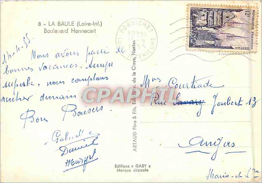 CPM La Baule Loire Inf Boulevard Hennecart  — Rückseite