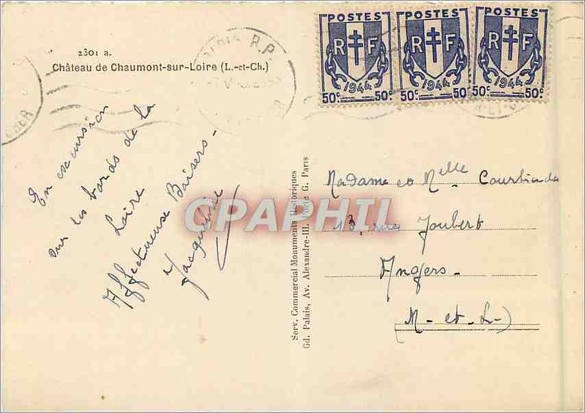 CPM Chateau de Chaumont sur Loire L et Ch  — Back