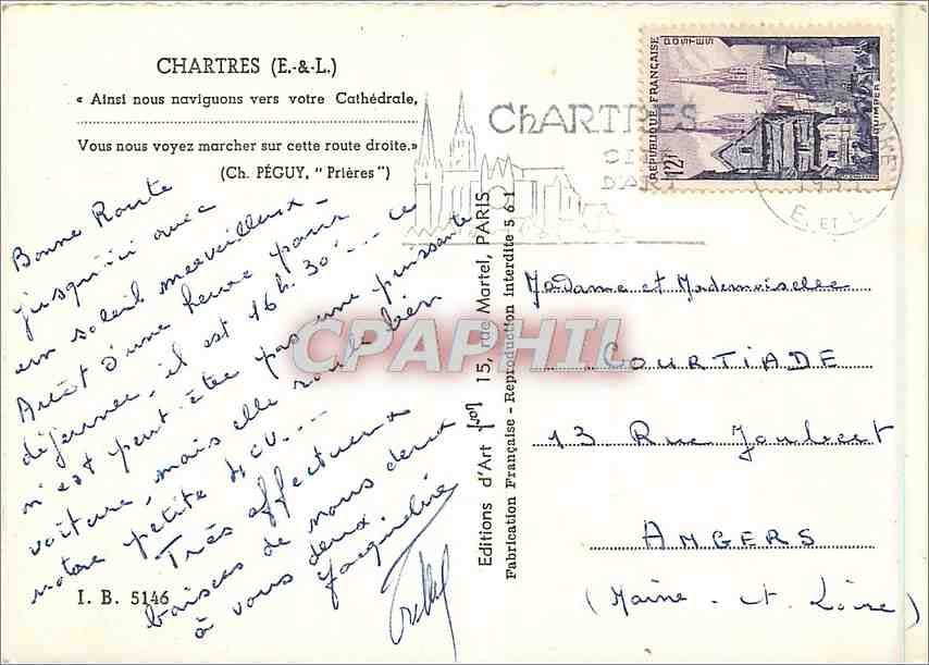CPM Chartres E L Ainsi nous naviguons vers votre Cathedrale  — Back