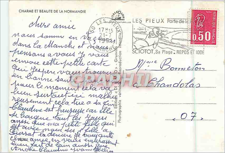 CPM Charme et Beaute de la Normandie  — Rückseite