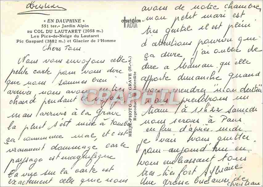 Les Pics-de-Neige du Lautaret — Col du Lautaret (2058 m) — Meillet-Photo (H.-A.) — Back