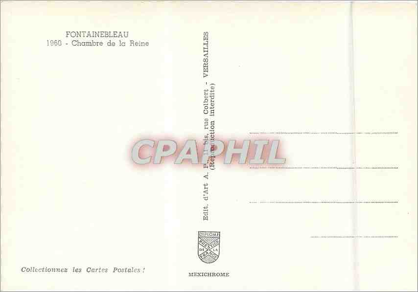Camera della Regina — Fontainebleau — Ed. d'Art A. Paris — Verso