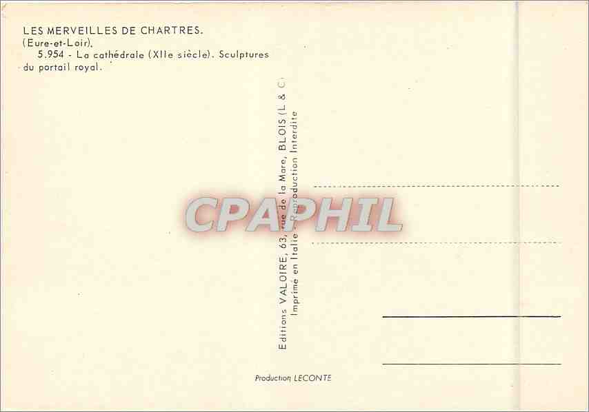 CPM Les Merveilles de Chartres Eure et Loir  — Verso