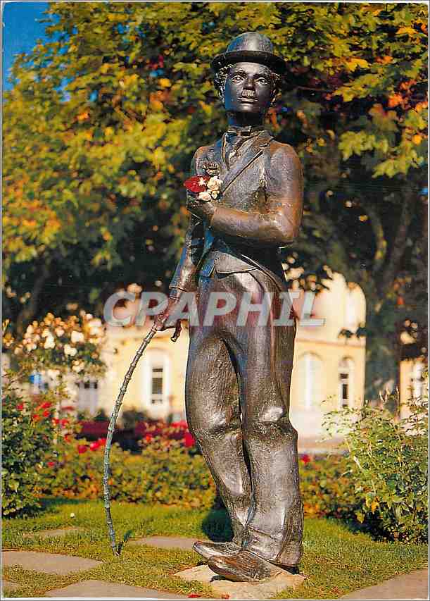 CPM Suisse Vevey la statue de Charlie Chapun 