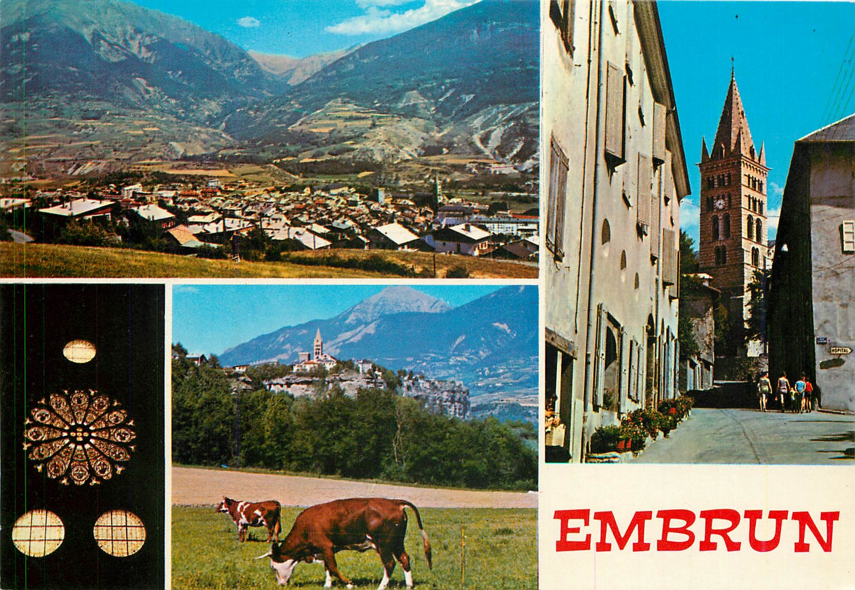 Embrun — vue panoramique, rue et église — Éditions des Alpes
