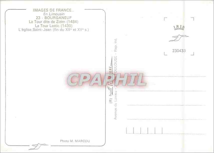 CPM Bourganeuf La Tour dite de Zizim La Tour Lastic  — Rückseite