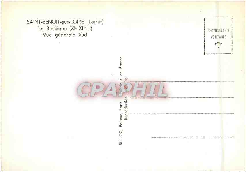 CPM Saint Benoit sur Loire Loiret La Basilique Vue generale Sud  — Rückseite