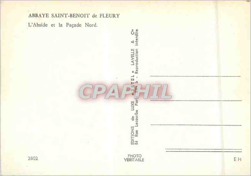 CPM Abbaye Saint Benoit de Fleury L'Abside et la Facade Nord  — Rückseite