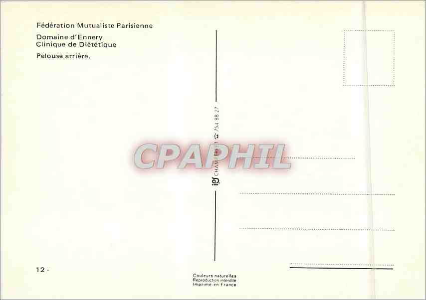 CPM Federation Mutualiste Parisienne Domaine d'Ennery Clinique de Dieretique Pelouse arriere  — Rückseite