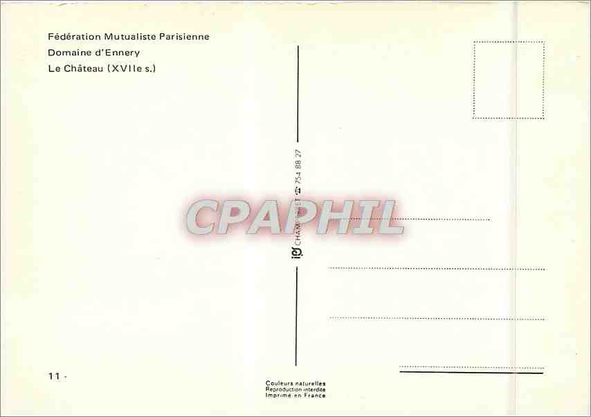 CPM Federation Mutualiste Parisienne Domaine d'Ennery Le Chateau  — Rückseite