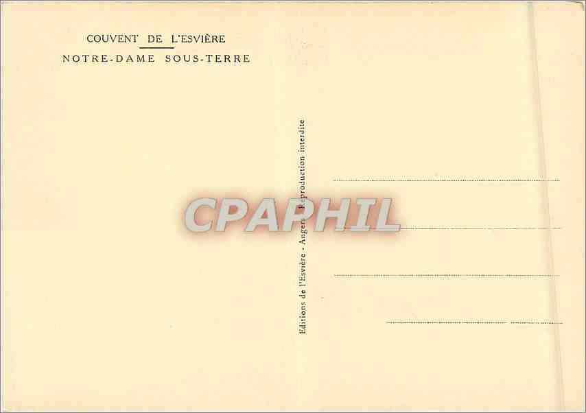 CPM Couvent de l'Esviere Notre Dame sous Terre  — Back