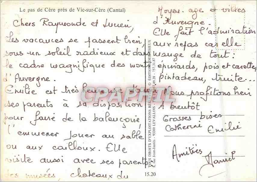 CPM Le Pas de Cere  — Rückseite