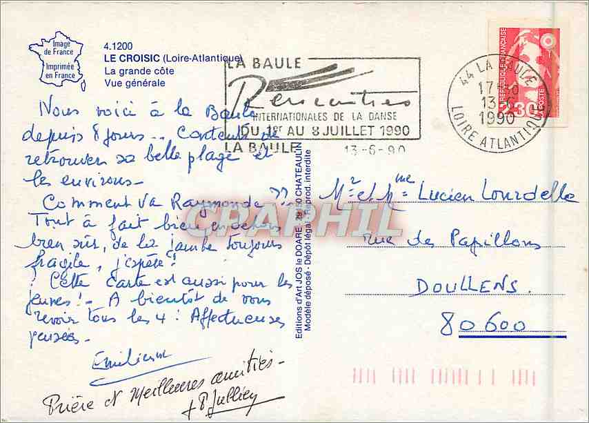 CPM Le Croisic Loire Atlantique La grande cote Vue generale  — Rückseite