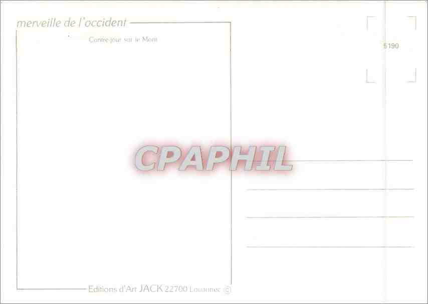 CPM Le Mont Saint Michel  — Verso