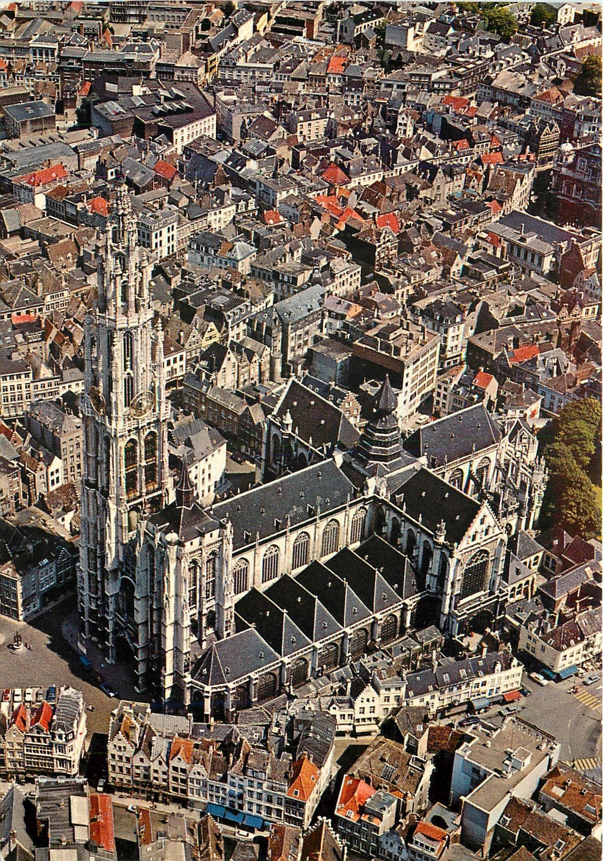 CPM Anvers Vue aerienne de la Cathedrale ND 