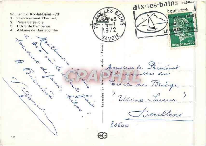 CPM Aix les Bains  — Rückseite