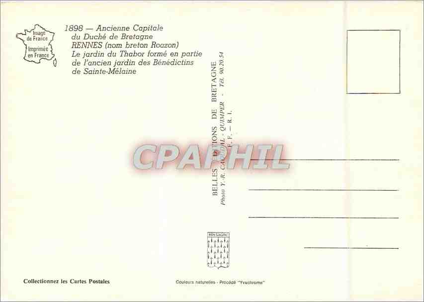 CPM Ancienne Capitale du Duche de Bretagne Rennes  — Rückseite