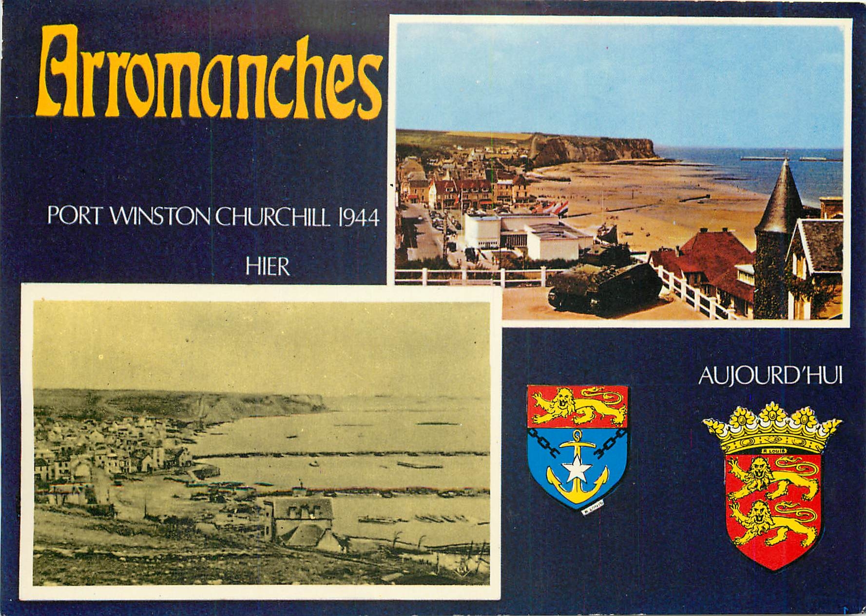 CPM Arromanches Calvados Port Winston Churchill 1944 Militaria Tank Char d'assaut