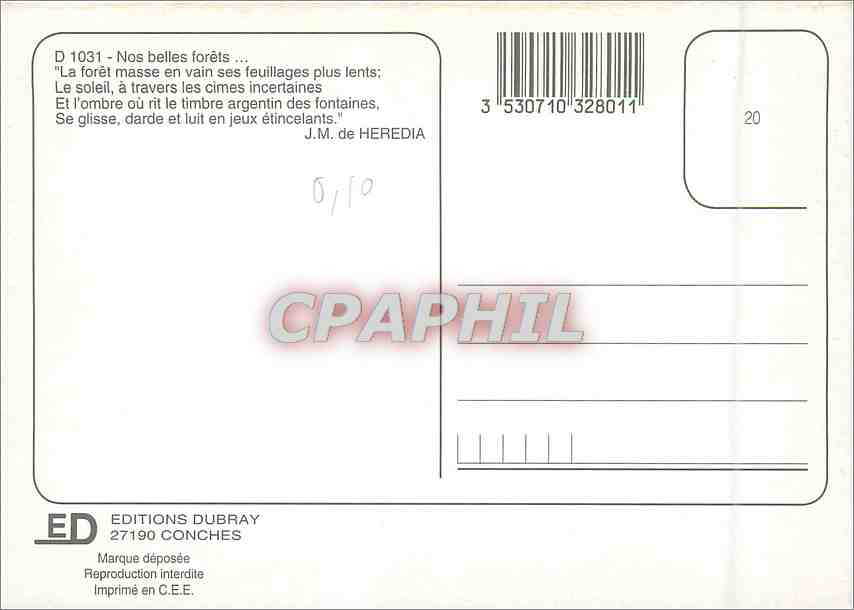 CPM Nos Belles Forets  — Verso