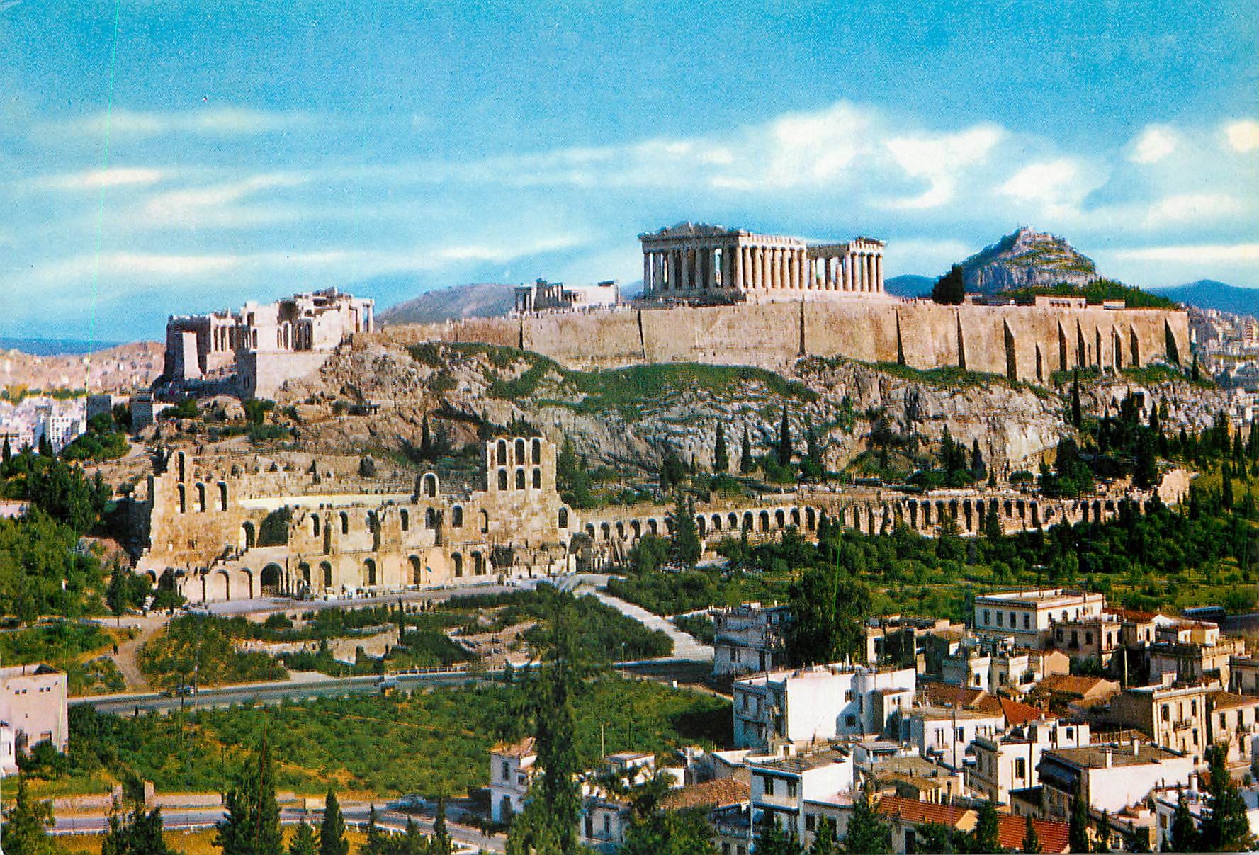 CPM Athenes Vue generale de l'Acropole prise du Monument de Philopappos 