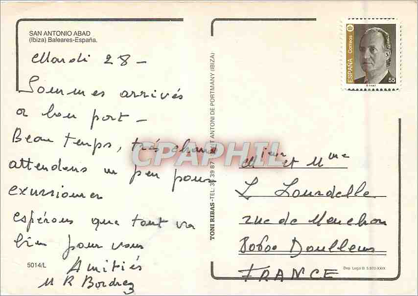 CPM San Antonio Abad Biza Baleares Espana  — Rückseite
