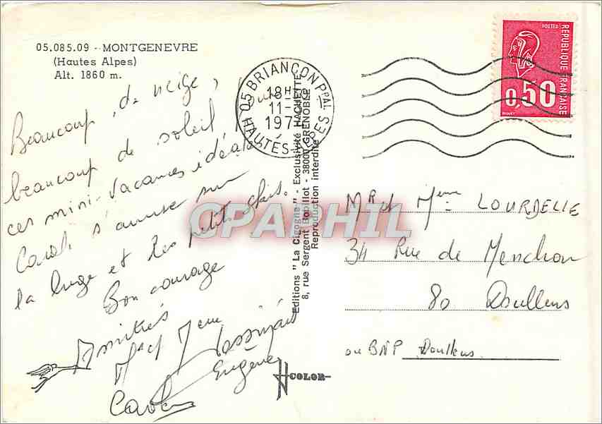 Montgenèvre — Station de ski — éditions 'La Cigogne' — Rückseite