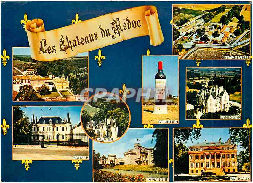CPM Les Chateaur du Medoc Lafite St Julien Beychevelle Palmer Larmarque Margaux