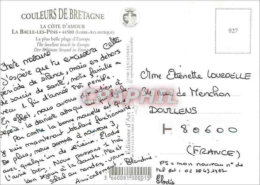 CPM La Baule les Pins Dauphin — Rückseite
