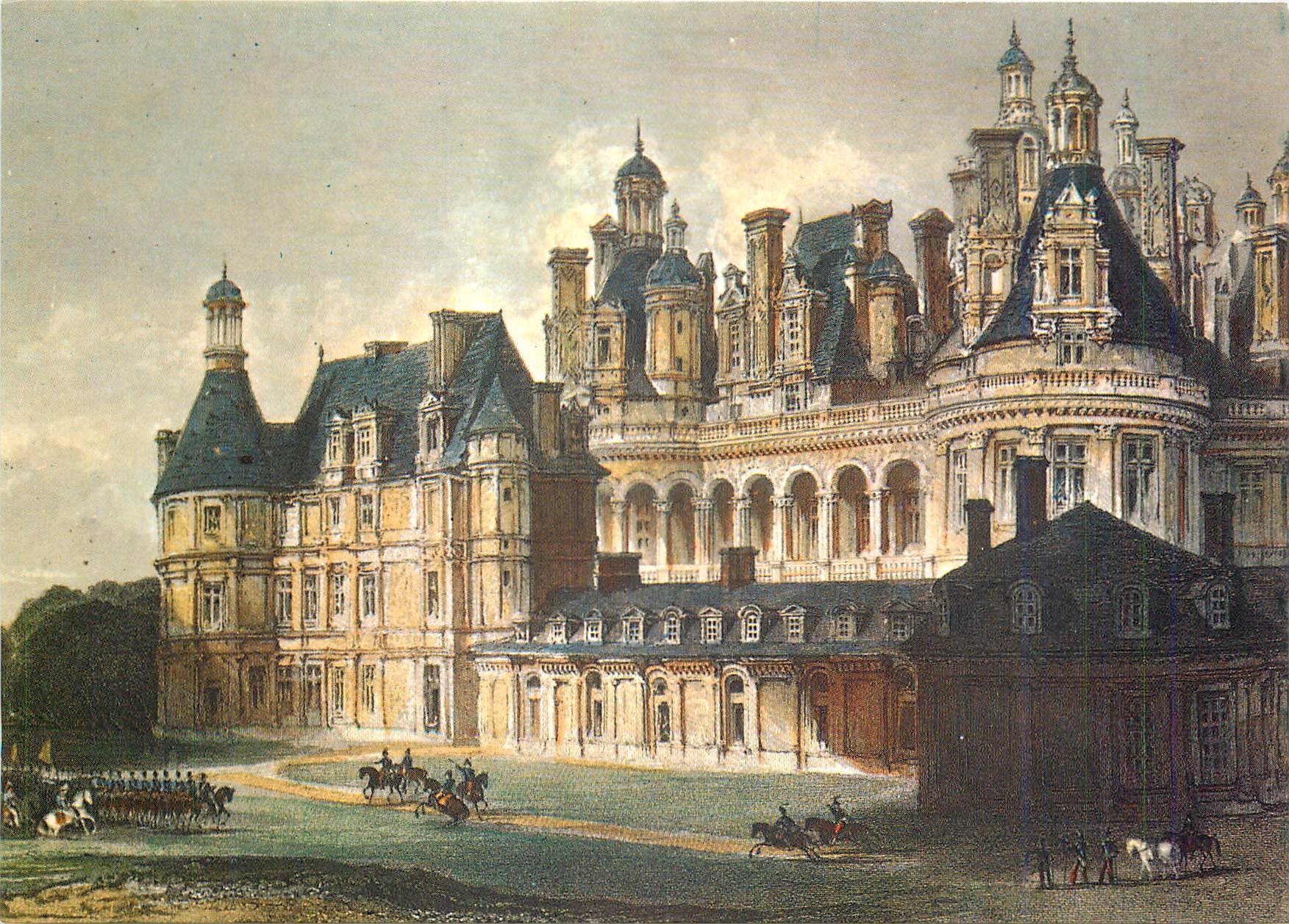 CPM Anjou et Touraine du Temps Jadis Manceuvres militaires devant le chateau de Chambord 