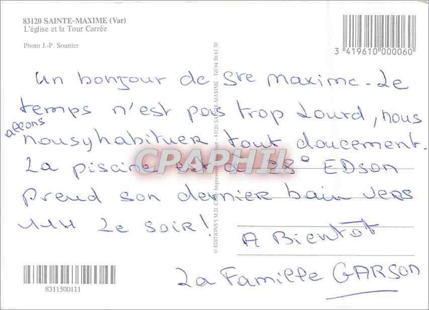 CPM Sainte Maxime  — Rückseite