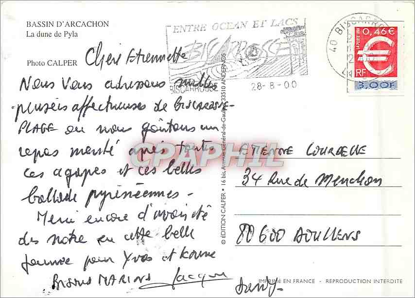 CPM La Dune de Pyla  — Rückseite