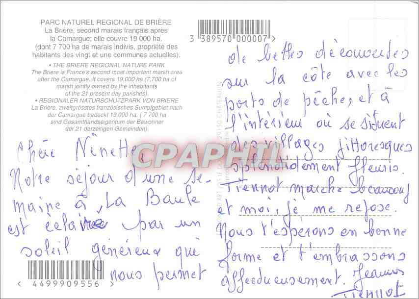 CPM La Briere  — Verso