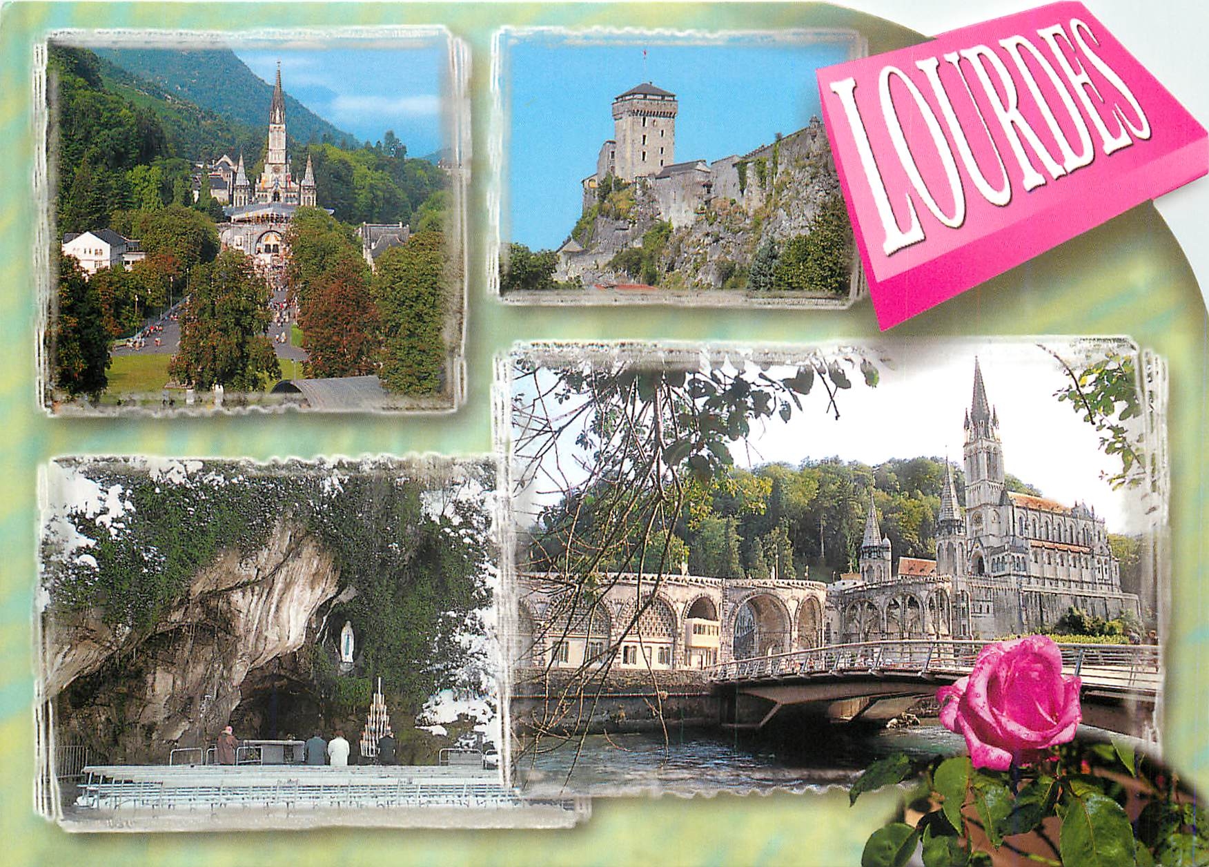 CPM Lourdes La Grotte et la Basilique 