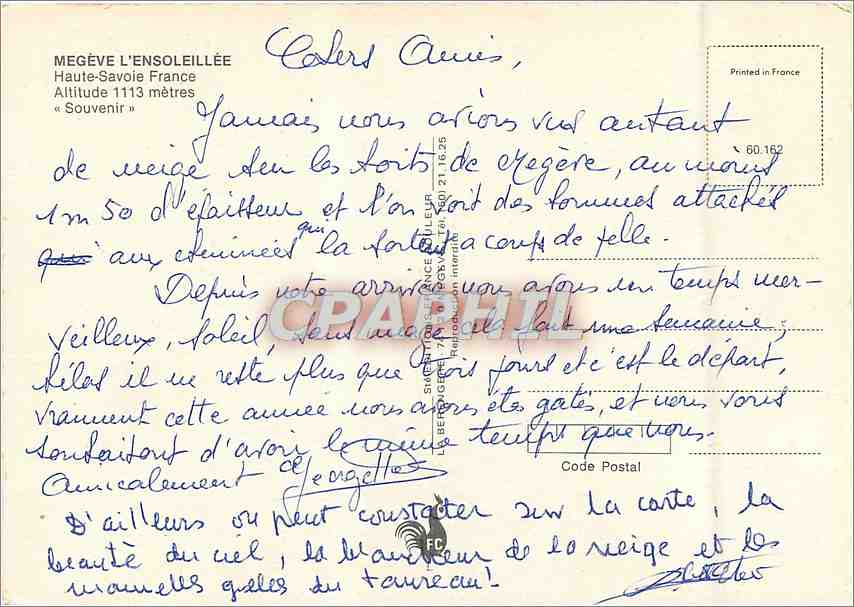 Vache avec cloche — Mégeve — éditeur non visible — Rückseite