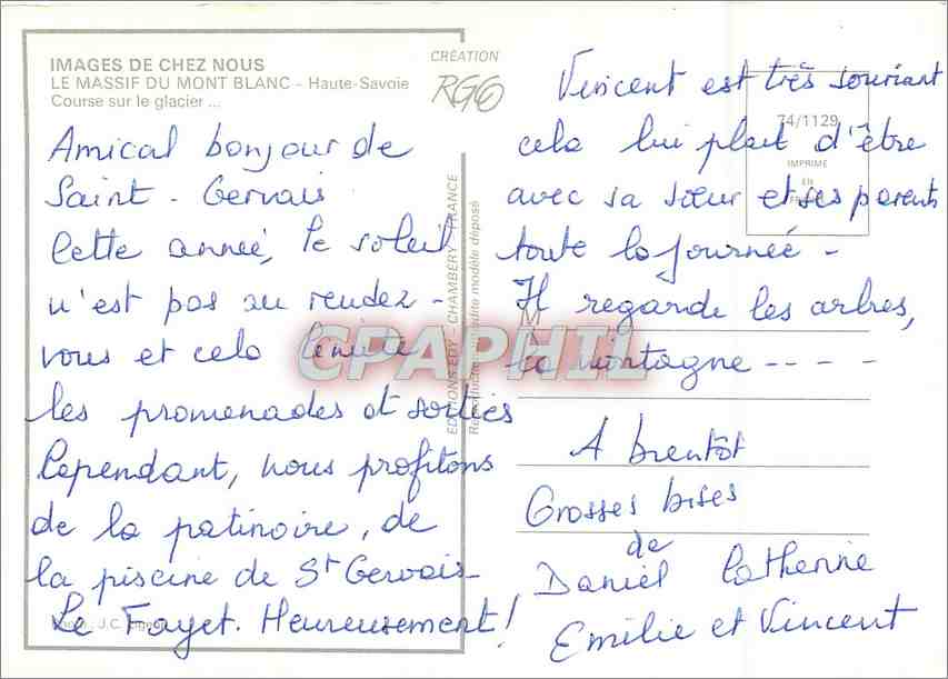 CPM Au Pays du Mont Blanc Alpinisme — Verso
